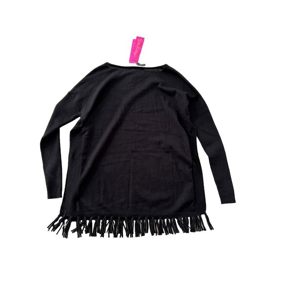 Lilly Pulitzer Ramona Fringe Sweater Black ( XXS ) - Picture 6 of 7